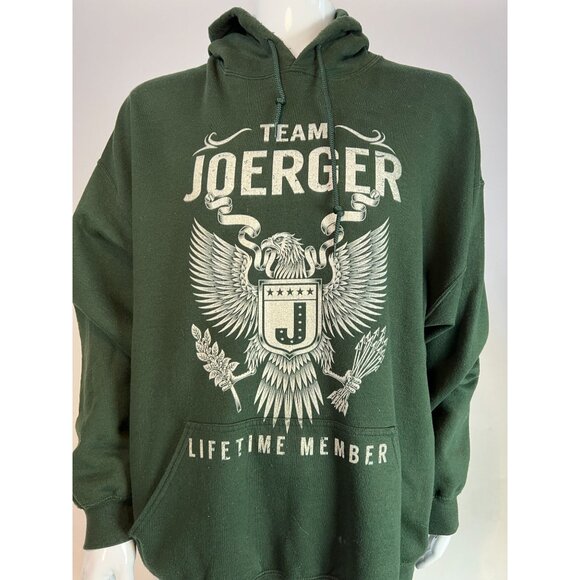 Team Joerger Lifetime Member Green Hoodie Gildan Heavy Blend Size XL - Picture 5 of 16